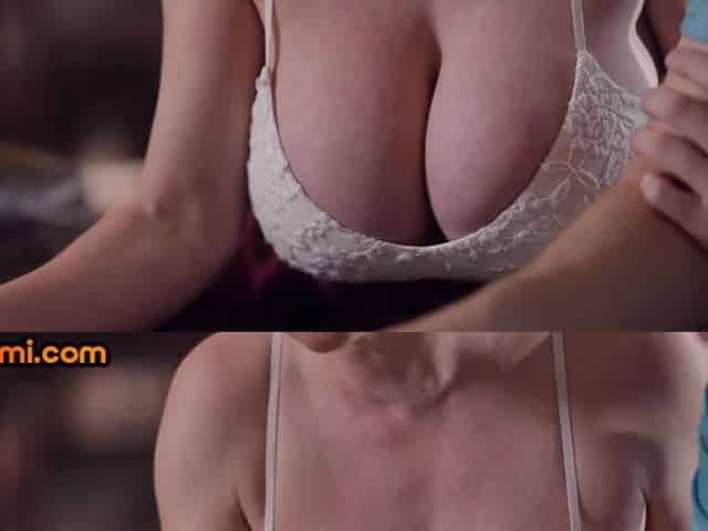 Busty blonde MILF gives cucksucking to her stepson