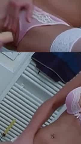 Redhead gets massive dildo in her ass by her friend