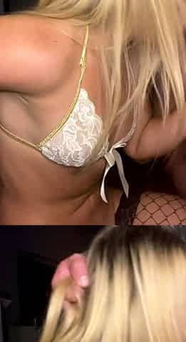 hot amateur milf giving blowjob and getting fucked
