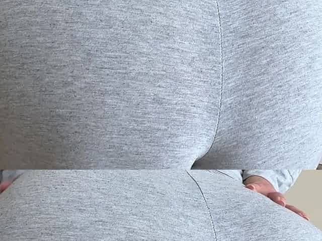 Crotch Touching Fetish in Grey Pyjama Pants