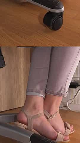 Underdesk Foot Worship Office Tease