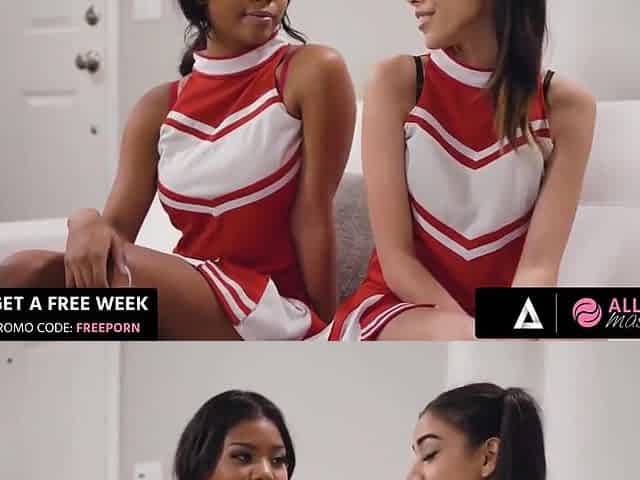 Harmony Wonder And Nia Nacci In Two Cute Cheerleaders Fuck Together After Massage