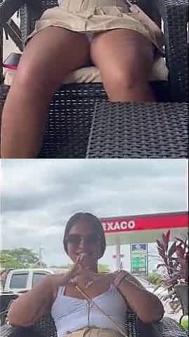 Sexy Latin chick gets drilled in public by her lover