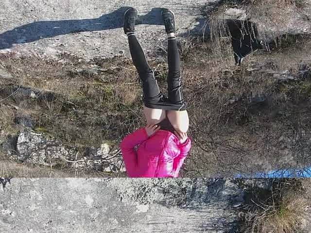 Teen with flawless body screws on public bench - LustTaste