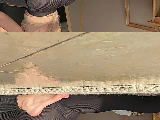 stretching show leggings feet booty worship