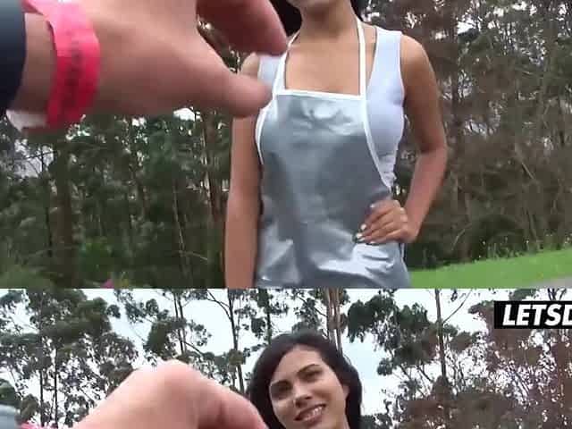 Curvy Latin chick Playgirl Paola Picked Up for Hard Bang with Large Jock Guy - CARNE DEL MERCADO