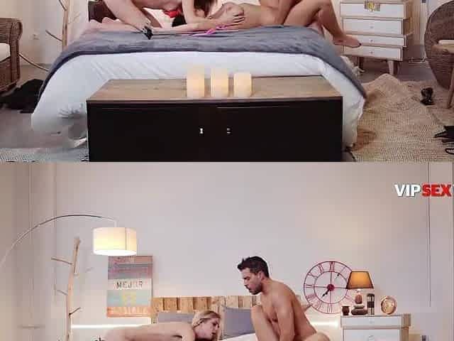 FFM Trio POV... One as well as the other Beauties Grinding on His Rod From Above