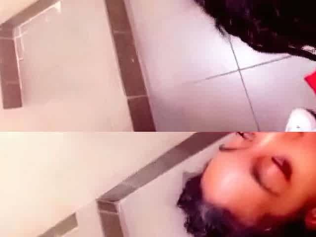 Truck Stop Blowjob - She Takes My Big Cock in the Bathroom