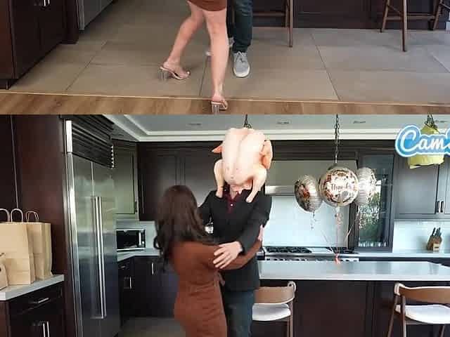 Brunette hair mother I'd like to fuck gets Screwed by Turkey Head Man for Thanksgiving