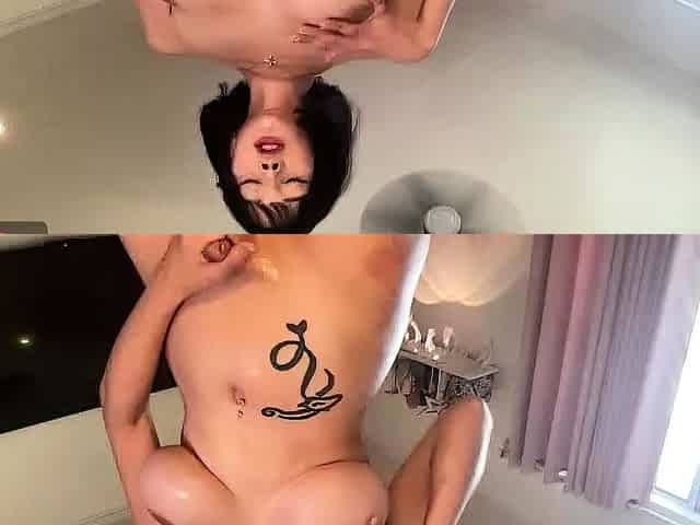 Big boob brunette masturbates on webcam