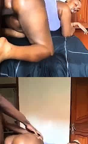Horny and wild amateur black couple do a hardcore cam show