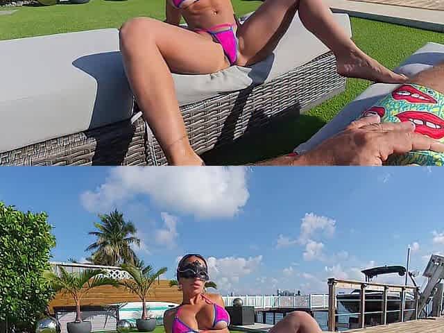 HAWT step-mamma needs aid by the pool