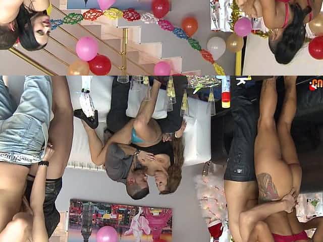 New years party ends with group sex