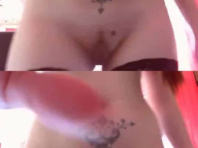 Redhead Italian teen has a wet hard orgasm with a huge dildo