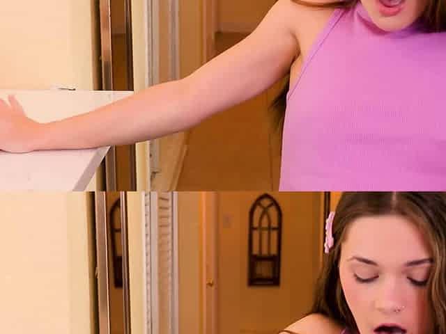 Petite18 Juniper Ren Teen Bedroom Blowjob
