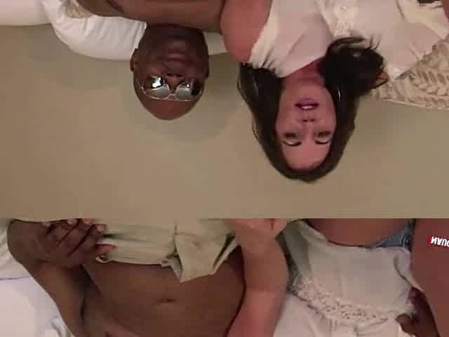 Bella, who is quite cute, accepts a biggest ebony shlong during the time that the guy squeezes her heavy titties.