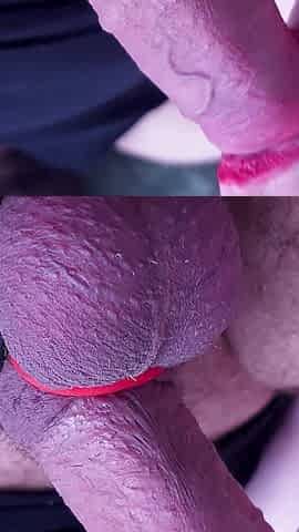 Close up: Best Milky Sensual Blowjob for Your Hard Dick! Delicious Cum in Mouth Asmr