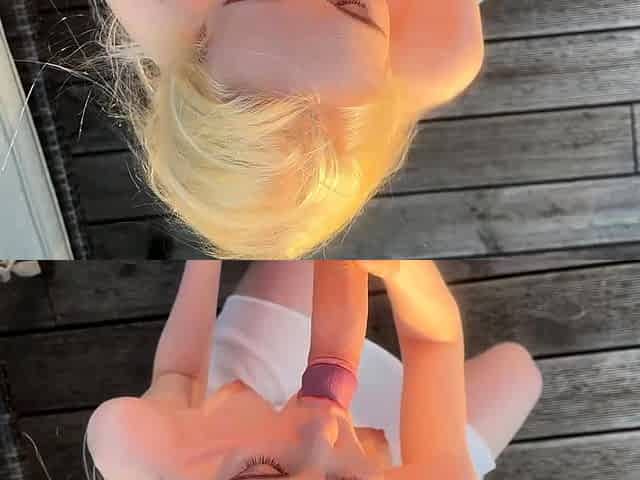 Do you want to fuck my shaved pussy on the rooftop balcony