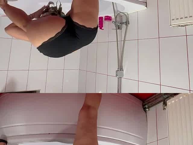 Hair Wash Bent Over the Bathtub 4