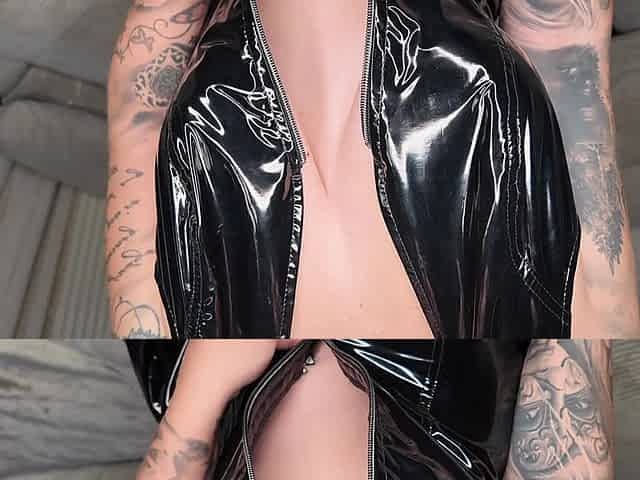 Orgasm in a Pvc Dress on My Sofa!