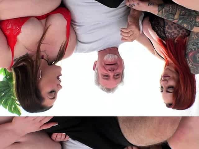 Big Dicked Grandpa Fucks Two BBWs