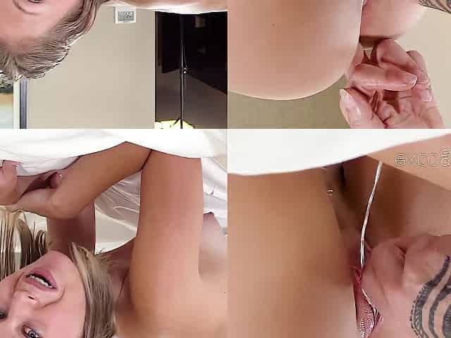 Cute Girl With Braces & Tanlines Sucks & Fucks For A Facial