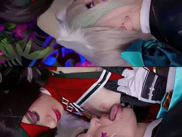 Hentai lesbo whores stretch their soaked anal holes