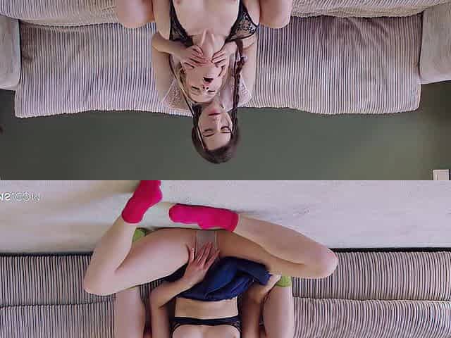 2 Awesome Beauties Diana Heaven and Hayli Sanders having Sex on the Daybed