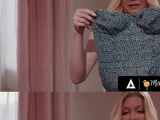 Emotional blonde MILF Serene Siren says goodbye to her stepdaughter passionate lesbian sex