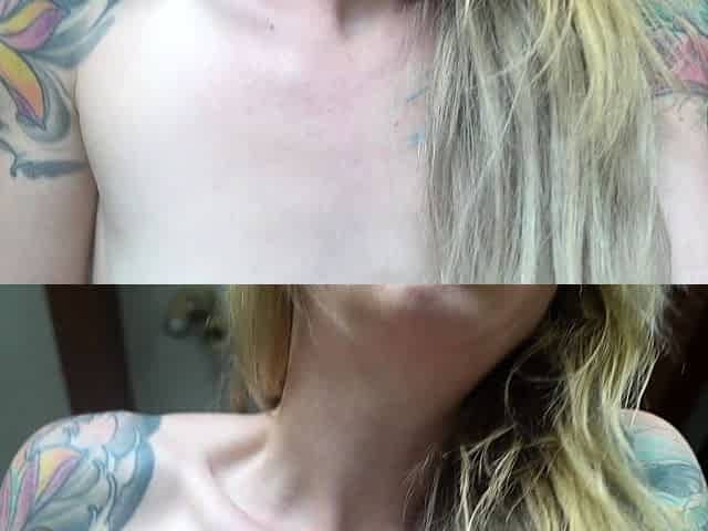 AMATEUR BIGTIT BLONDE TEEN MASTURBATES IN STALKINGS