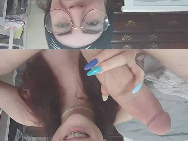 Hot Nerd Worships Huge Cock