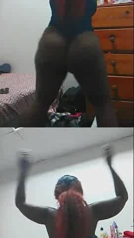 Black big beautiful woman whining chocolate cake