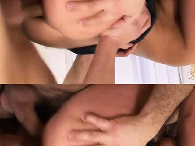Brunette gets anal fucked by 2 men with double penetration