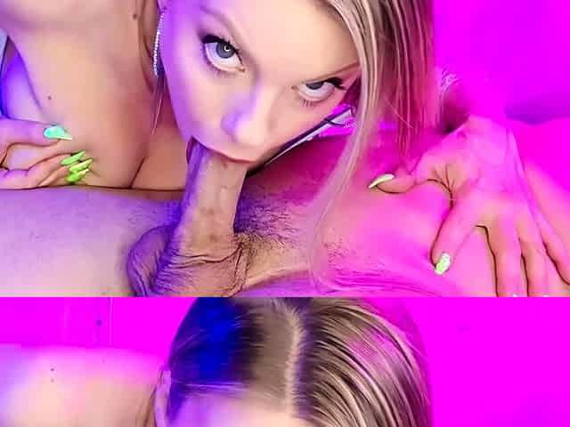 Blue Eye Contact Blowjob With HUGE THROBBING ORAL CREAMPIE
