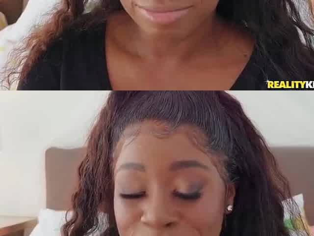 Ms London And Logan Long - Dark-skinned Bbw Plays With Cucumber Before Getting