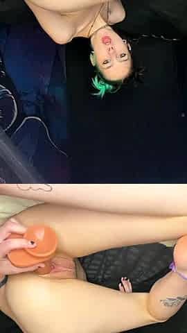Kinky moist taco brunette anal toy play during masturbating