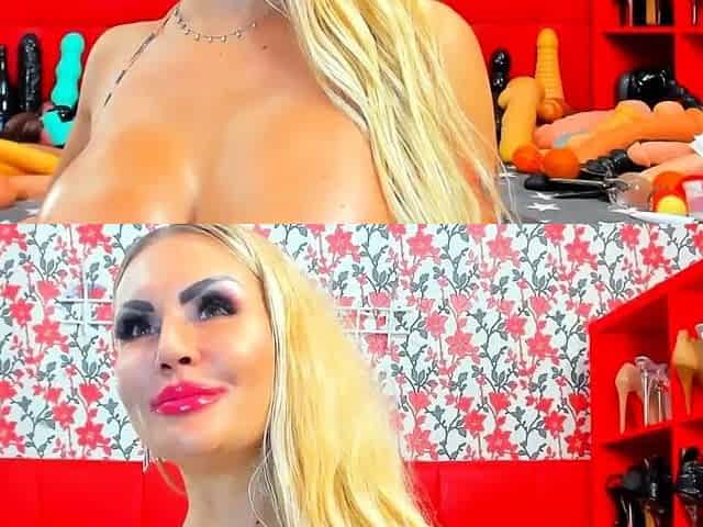 Big Boobed Blonde Masturbates With A Dildo In The Bathroom