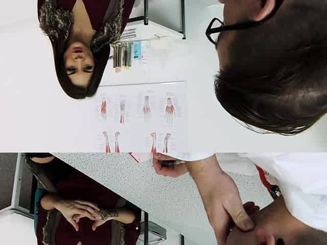 Doc gynecologist and his assistant examine patients