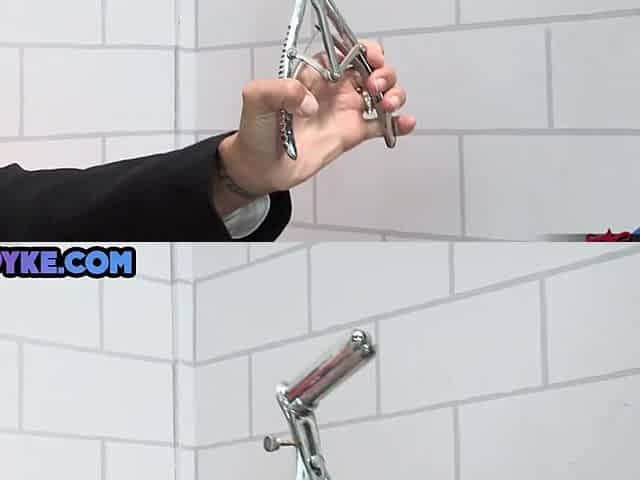 Horny cute lesbian assfucked with toy