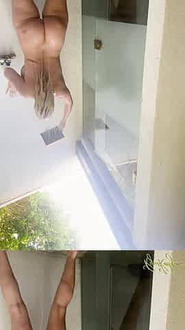 Busty Blonde MILF Squirts in an Outdoor Shower - Ryan Keely