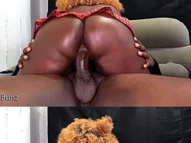 Lewd Senior student love to ride large ebony rods on her lunchbreak