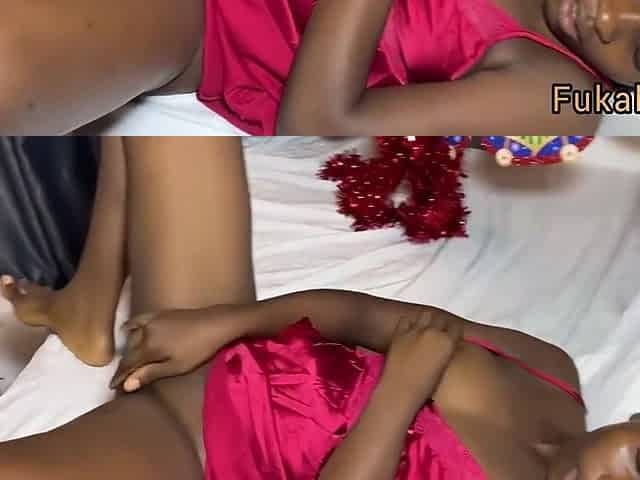 Ebony Teen 18+ Wants Big Cock Santa To Take Off Condoms And Fuck Raw And Cum Inside Pussy