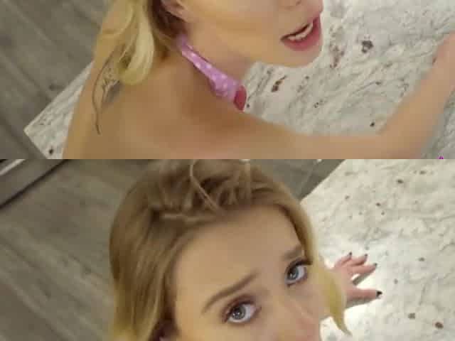 After Passionate Sex In The Kitchen Young Bitch Took Cum In The Mouth