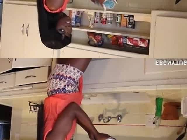 Black Chick Strokes A White Cock
