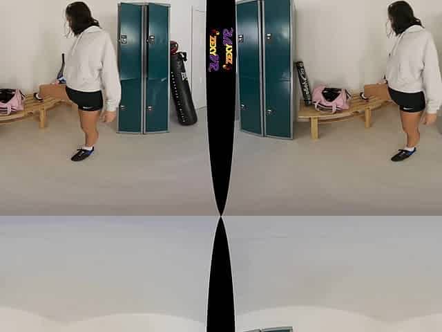 Gym Buddy - Sexy Brunette Striptease - Zexyvr - Sexlikereal