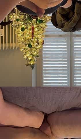Footjob to Cock and Rub Stockings on Balls
