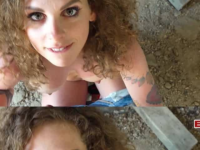 German skinny teen curly hair at amateur outdoor pov sex