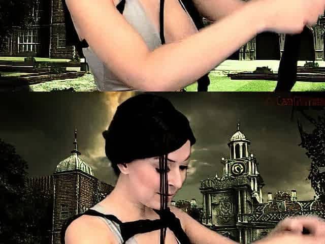 Busty brunette bitch with big boobs