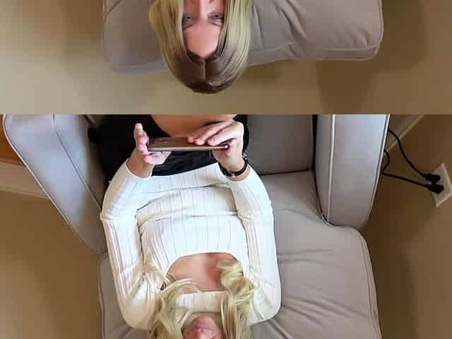 Blonde amateur MILF pov toys fingering shaved cunt