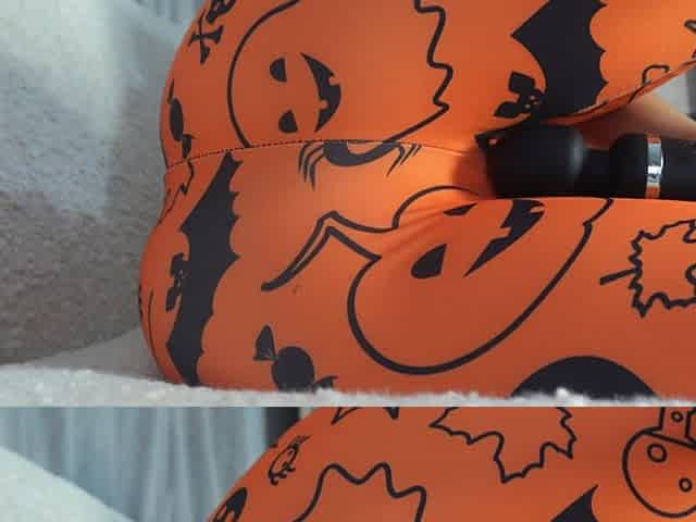 Indian Stepsister in Halloween Leggings Farts and Masturbates Then Spreads Her Ass and Farts